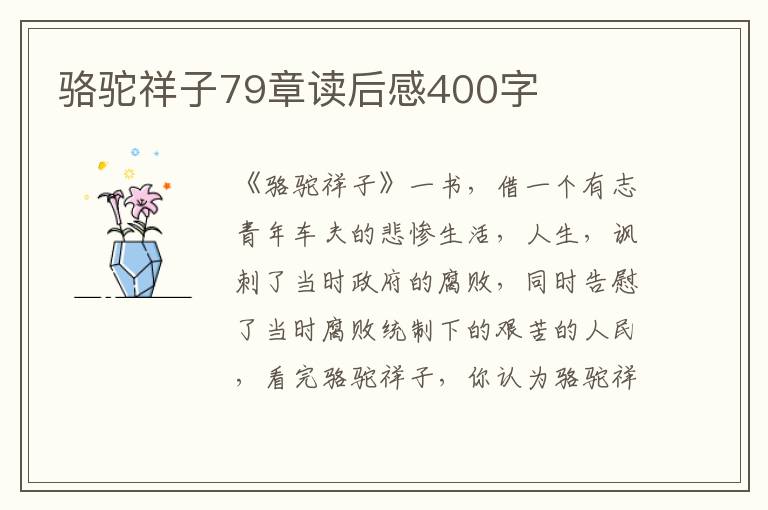 駱駝祥子79章讀后感400字