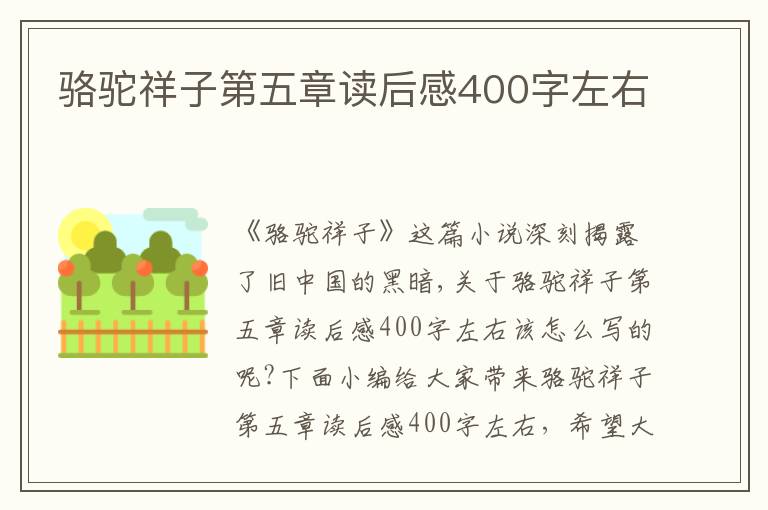 駱駝祥子第五章讀后感400字左右