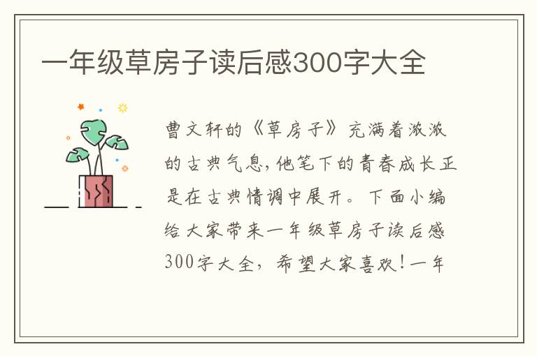 一年級(jí)草房子讀后感300字大全