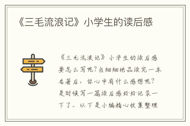 《三毛流浪記》小學(xué)生的讀后感