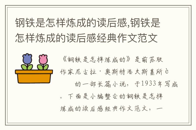 鋼鐵是怎樣煉成的讀后感,鋼鐵是怎樣煉成的讀后感經(jīng)典作文范文