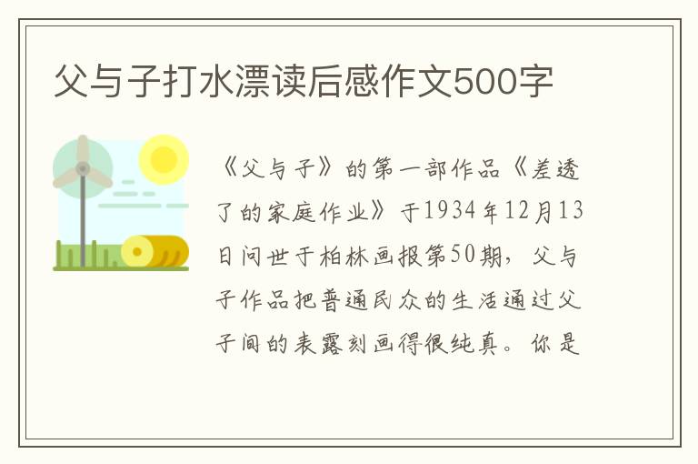 父與子打水漂讀后感作文500字