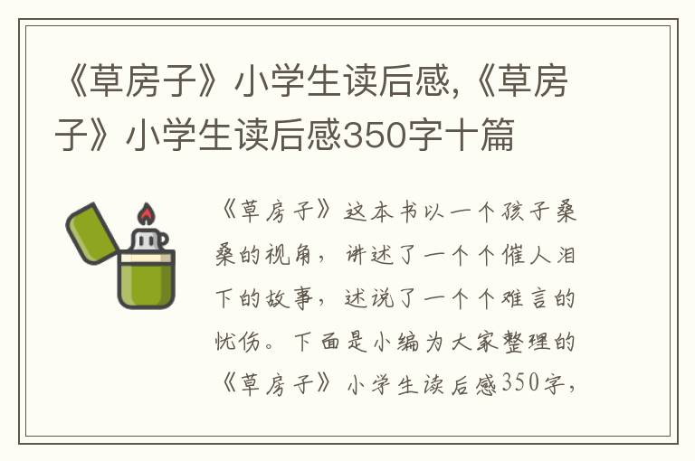 《草房子》小學(xué)生讀后感,《草房子》小學(xué)生讀后感350字十篇