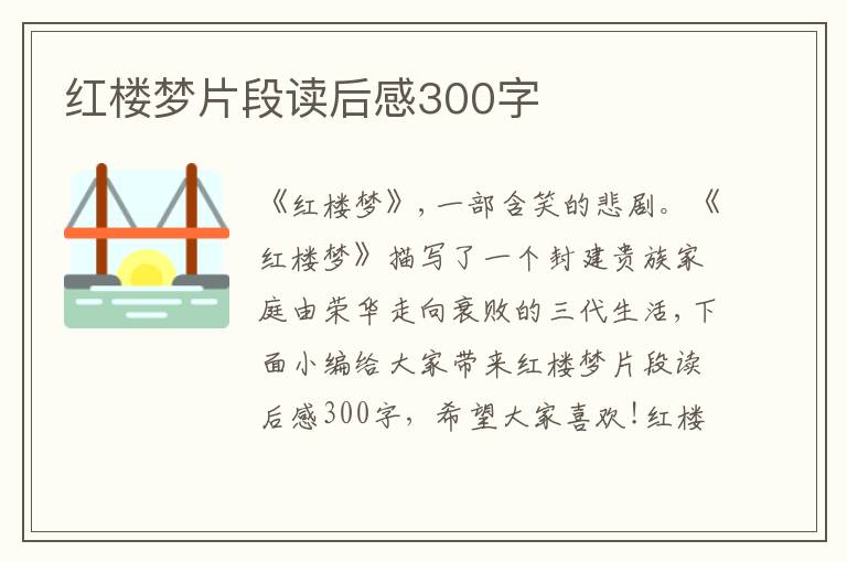 紅樓夢(mèng)片段讀后感300字