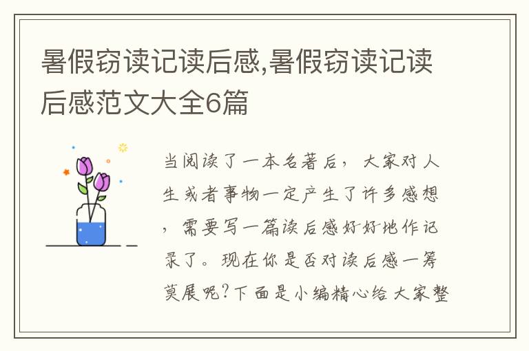 暑假竊讀記讀后感,暑假竊讀記讀后感范文大全6篇