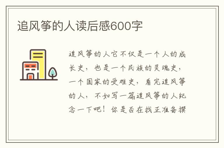 追風(fēng)箏的人讀后感600字