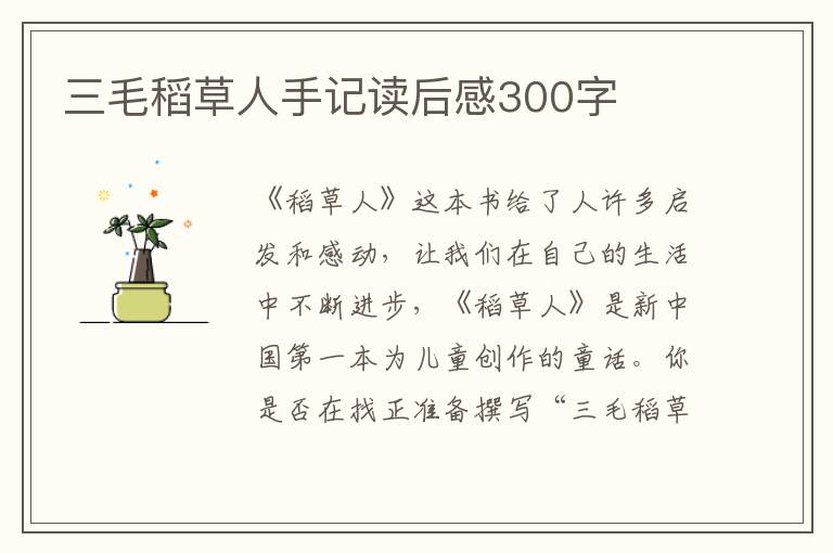 三毛稻草人手記讀后感300字