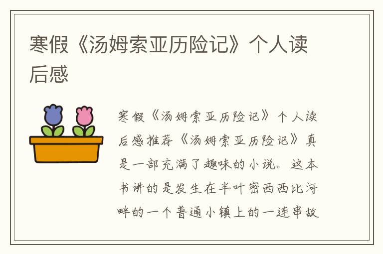 寒假《湯姆索亞歷險記》個人讀后感