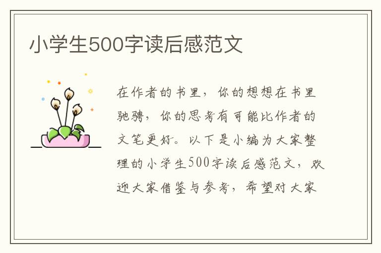 小學生500字讀后感范文