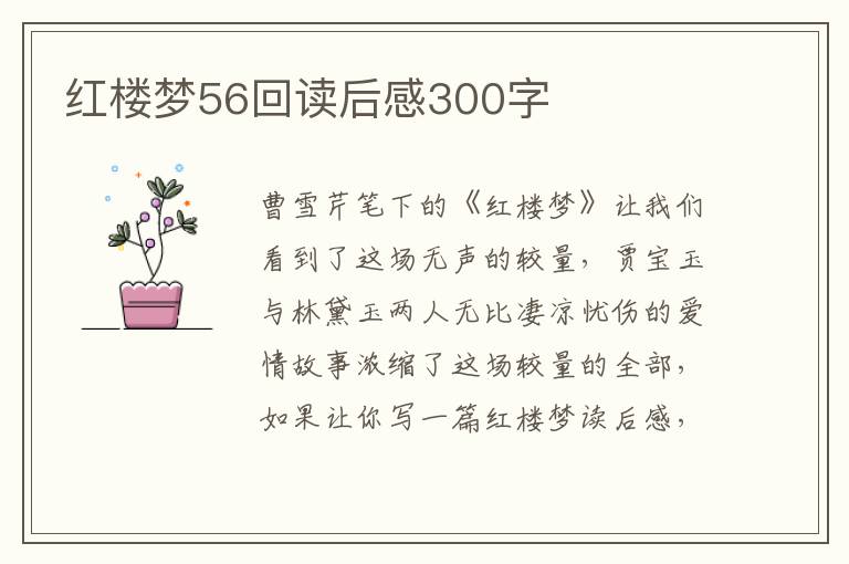 紅樓夢(mèng)56回讀后感300字