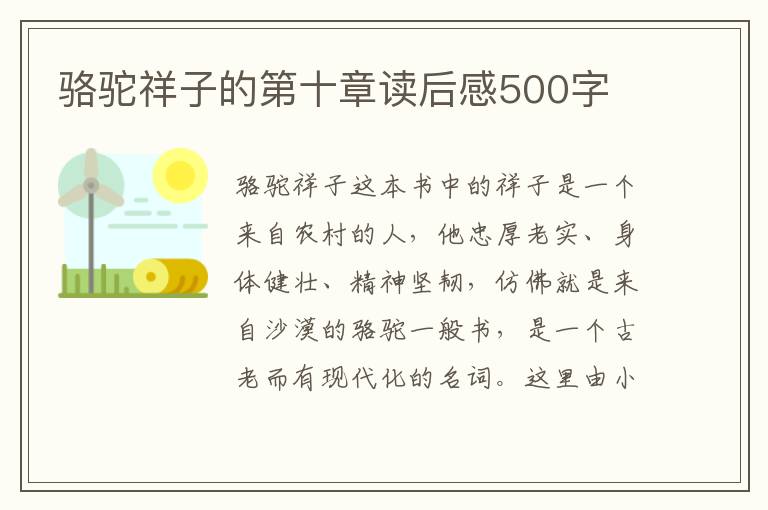 駱駝祥子的第十章讀后感500字