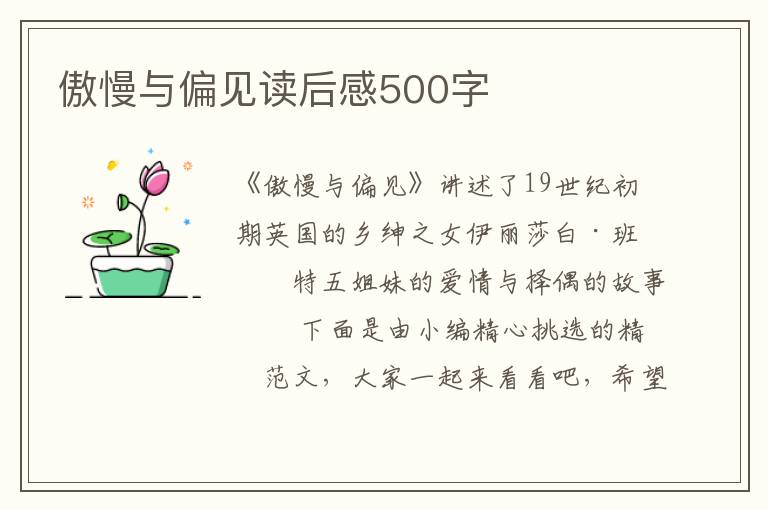 傲慢與偏見讀后感500字