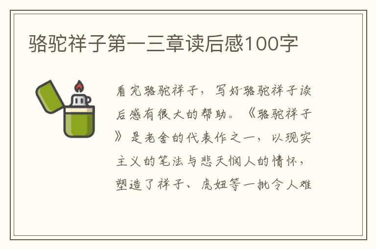 駱駝祥子第一三章讀后感100字