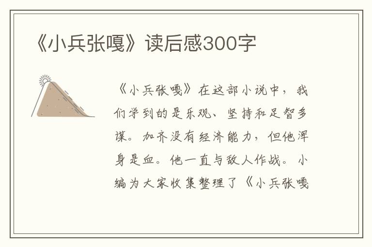 《小兵張嘎》讀后感300字