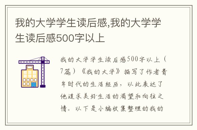 我的大學(xué)學(xué)生讀后感,我的大學(xué)學(xué)生讀后感500字以上