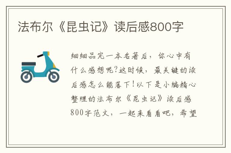 法布爾《昆蟲記》讀后感800字