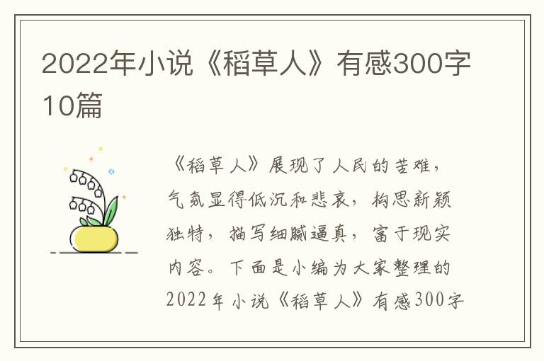 2022年小說《稻草人》有感300字10篇