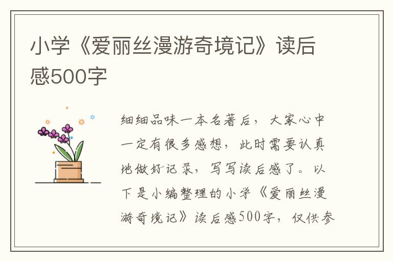 小學(xué)《愛麗絲漫游奇境記》讀后感500字