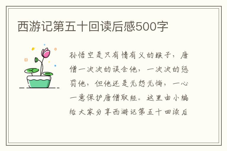 西游記第五十回讀后感500字