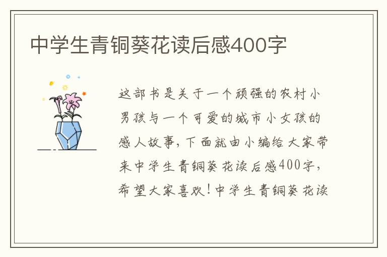 中學(xué)生青銅葵花讀后感400字