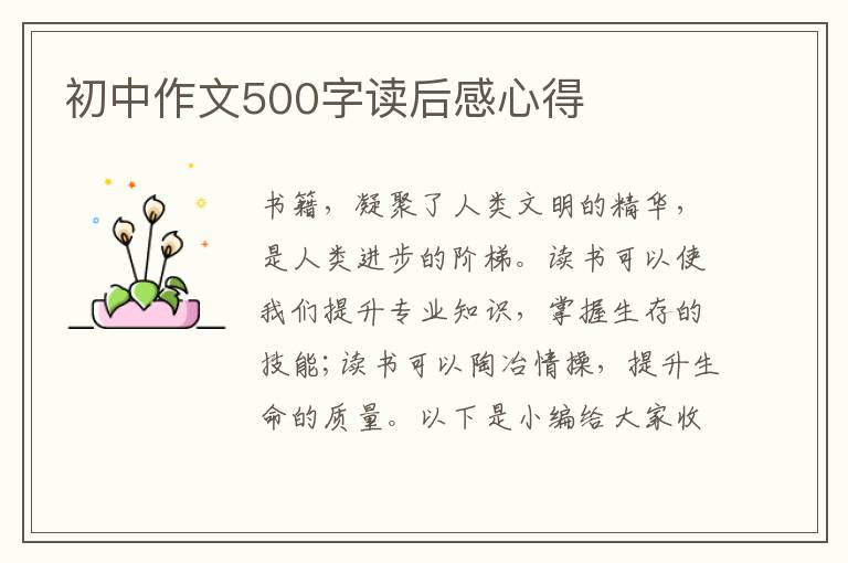 初中作文500字讀后感心得