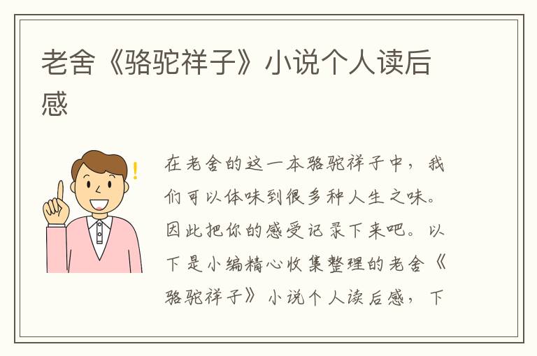 老舍《駱駝祥子》小說個(gè)人讀后感