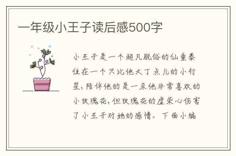 一年級小王子讀后感500字