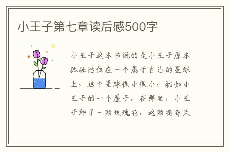 小王子第七章讀后感500字