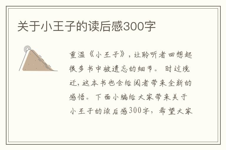 關(guān)于小王子的讀后感300字