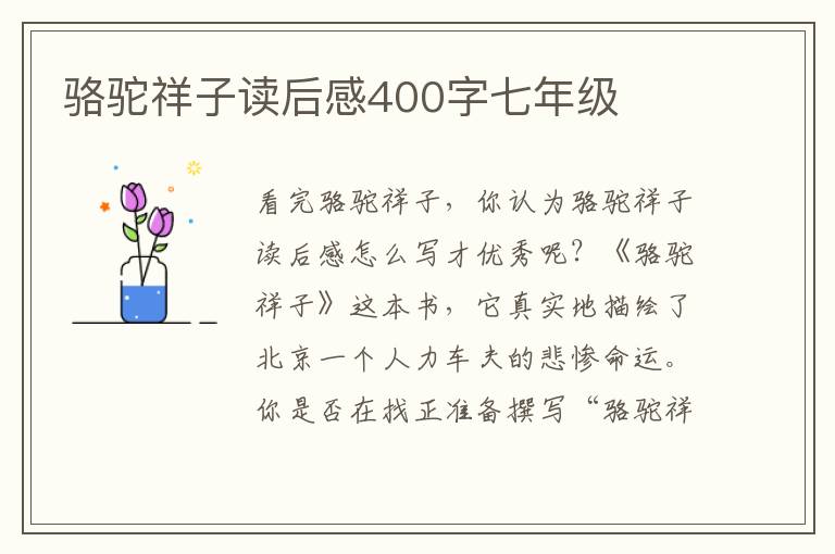 駱駝祥子讀后感400字七年級