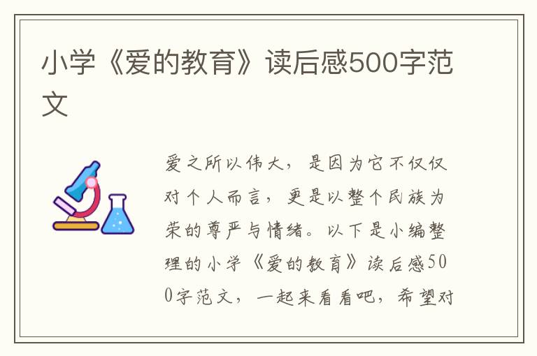 小學(xué)《愛的教育》讀后感500字范文