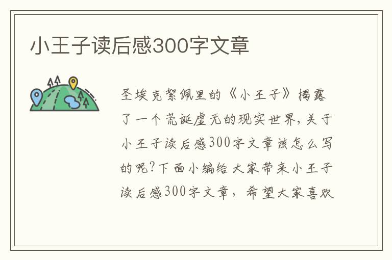 小王子讀后感300字文章