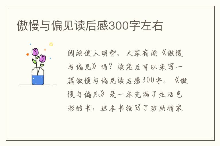 傲慢與偏見讀后感300字左右