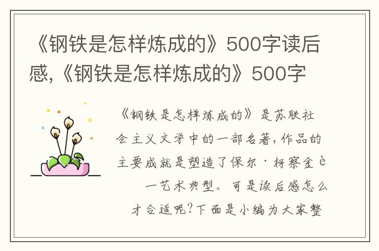 《鋼鐵是怎樣煉成的》500字讀后感,《鋼鐵是怎樣煉成的》500字讀后感(精選10篇)