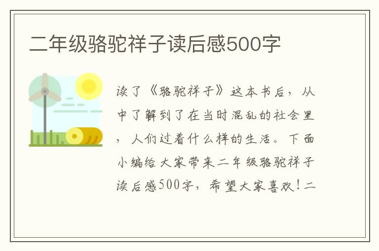 二年級(jí)駱駝祥子讀后感500字