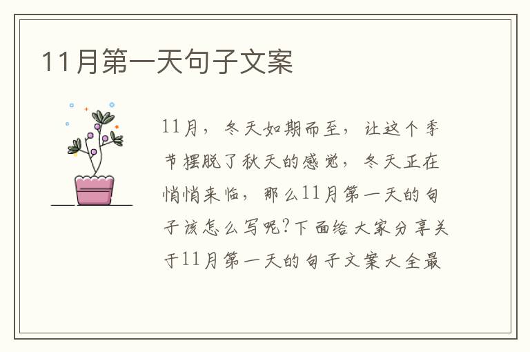 11月第一天句子文案