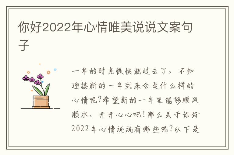 你好2022年心情唯美說說文案句子