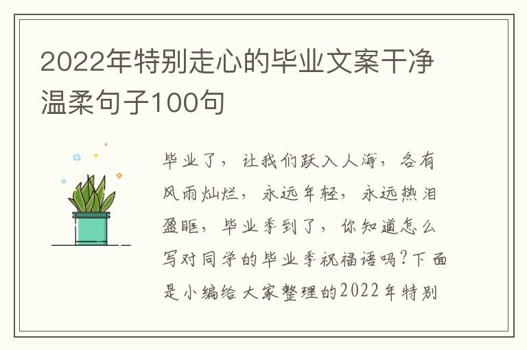 2022年特別走心的畢業文案干凈溫柔句子100句