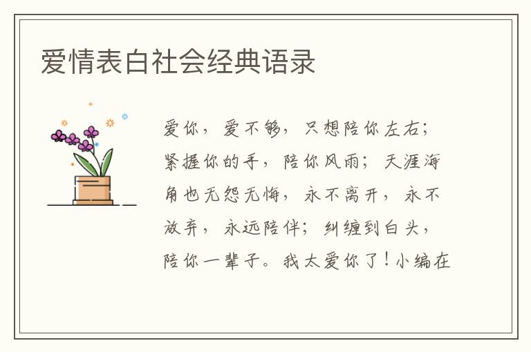 愛情表白社會經(jīng)典語錄