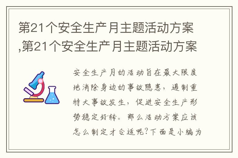 第21個安全生產月主題活動方案,第21個安全生產月主題活動方案5篇