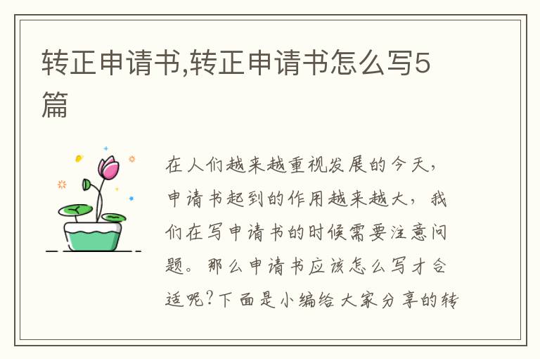 轉正申請書,轉正申請書怎么寫5篇