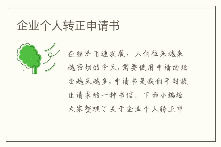 企業個人轉正申請書