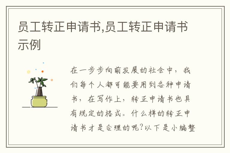 員工轉正申請書,員工轉正申請書示例