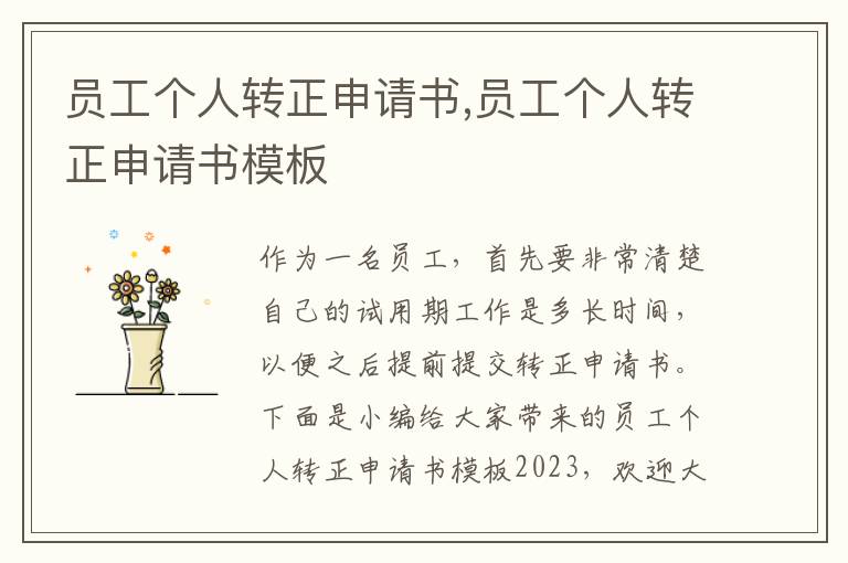 員工個人轉正申請書,員工個人轉正申請書模板