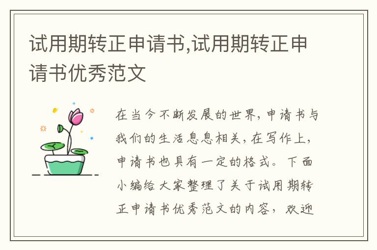 試用期轉正申請書,試用期轉正申請書優秀范文