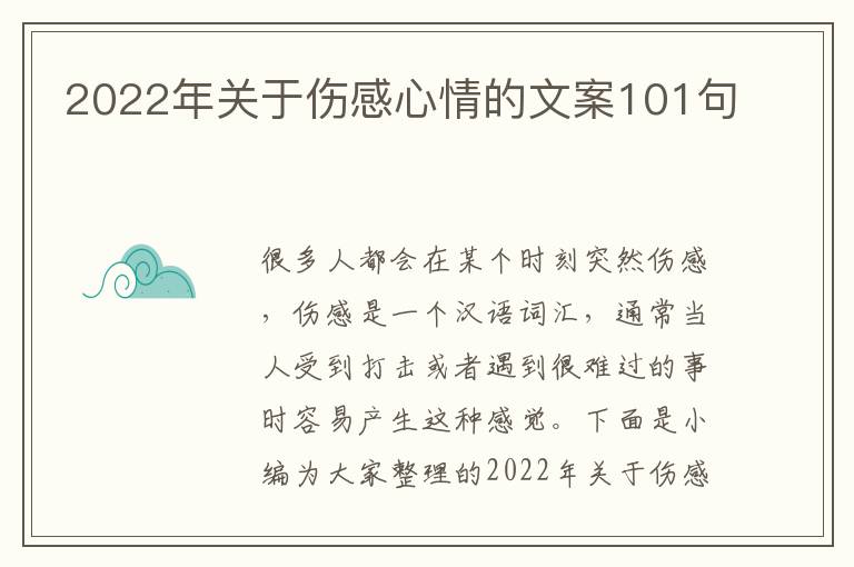 2022年關于傷感心情的文案101句