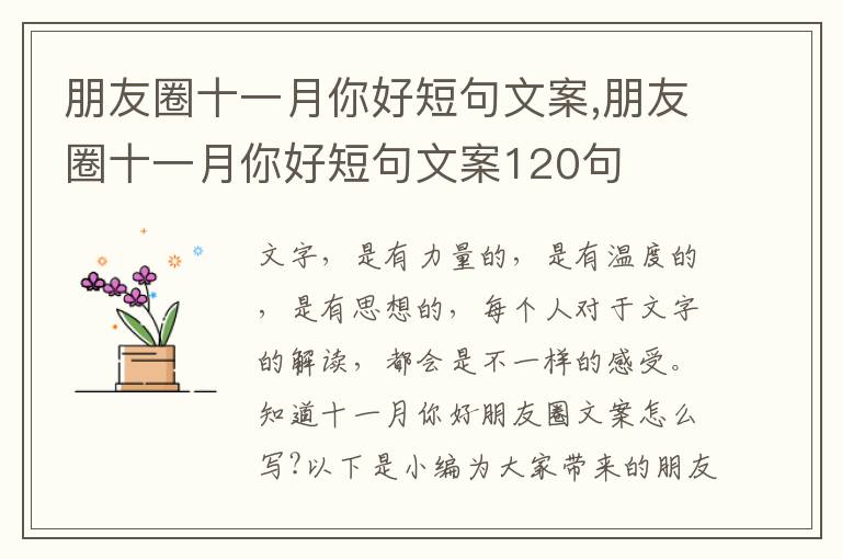 朋友圈十一月你好短句文案,朋友圈十一月你好短句文案120句