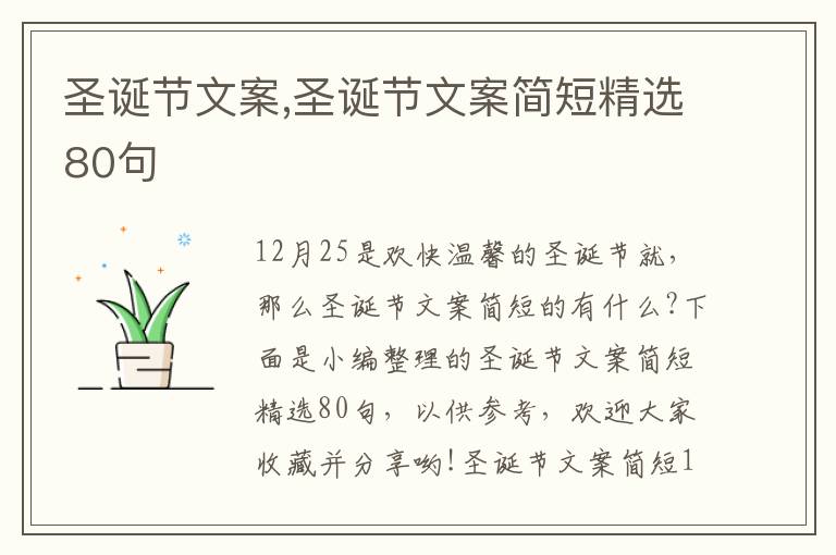 圣誕節文案,圣誕節文案簡短精選80句