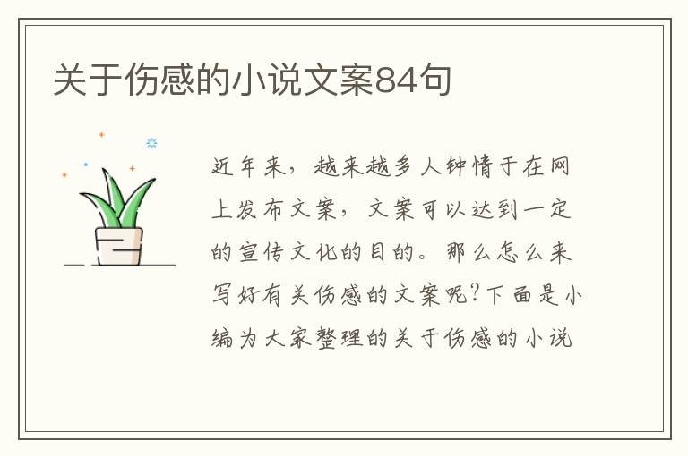 關于傷感的小說文案84句