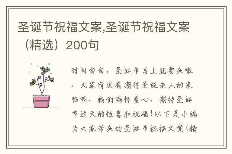 圣誕節祝福文案,圣誕節祝福文案（精選）200句